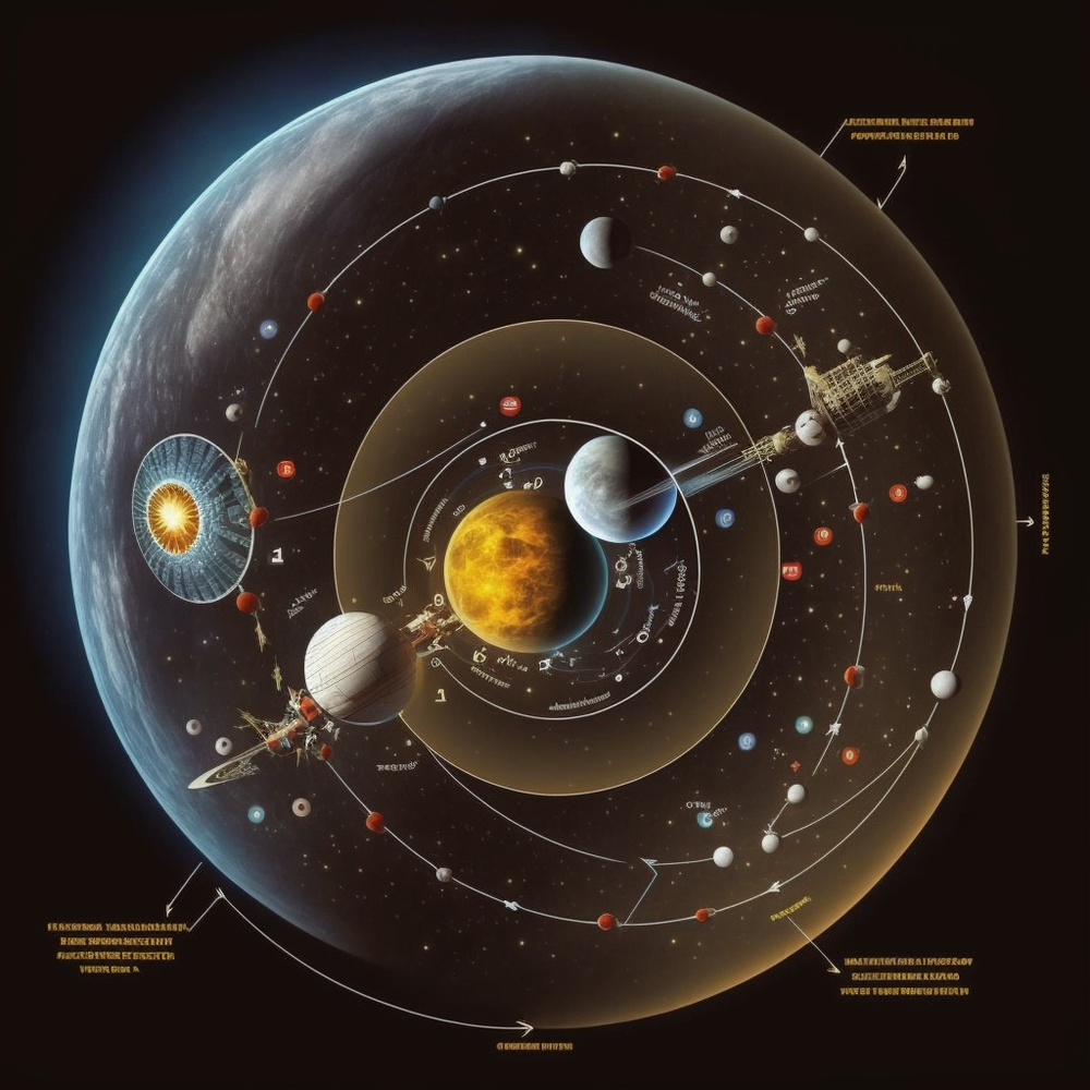 Midjourney's attempted to recreate the path of a rocket travelling from the earth and the moon. The result, says Tiera Fletcher, is beautiful but too complex: 