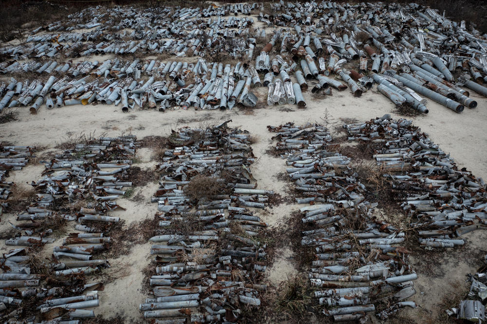 Ukrainians have collected the remnants of more than a thousand missiles and rockets fired by Russian forces into and around the northeastern city of Kharkiv. Ukrainians say they will use them as evidence in any future war crimes prosecutions.