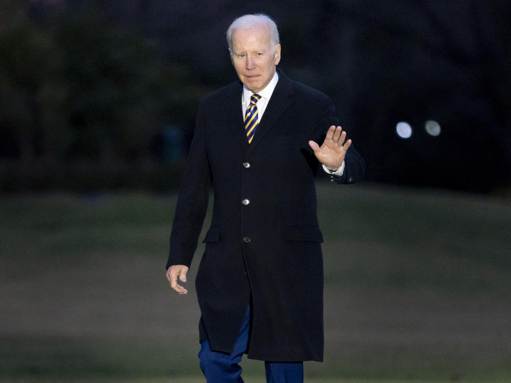 President Joe Biden walks across the South Lawn of the White House in Washington on Tuesday.