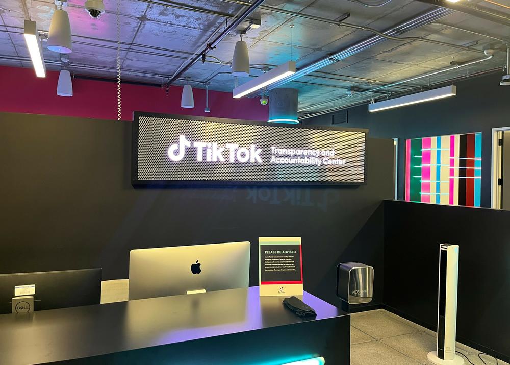 The inside of TikTok's Transparency and Accountability Center, which the company led journalists through on Tuesday.