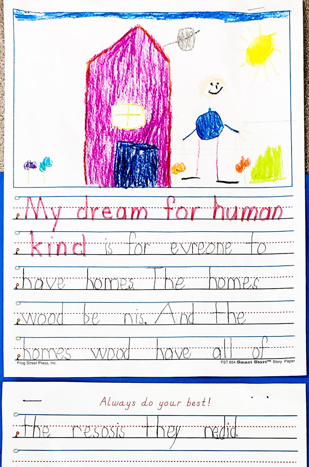 Housing is on the mind of one first grader at The Friends School of Atlanta.
