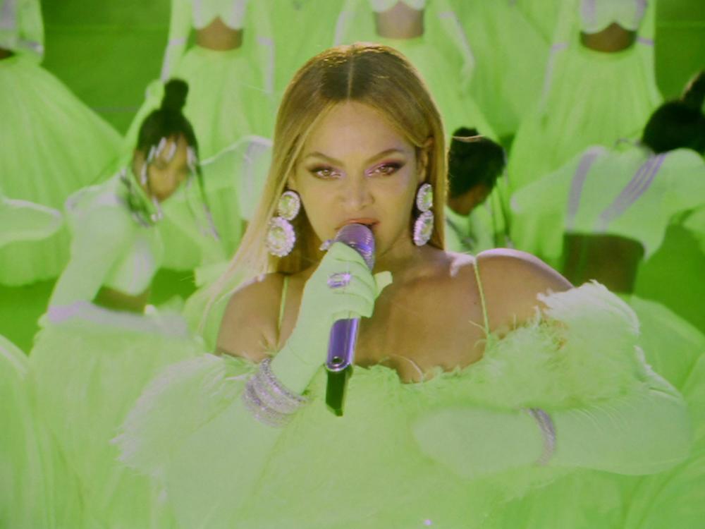 Beyoncé performs at the Oscars in March 2022. Her 