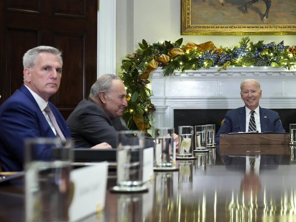 Kevin McCarthy, then House Republican leader, met with President Biden and other congressional leaders on Nov. 29.