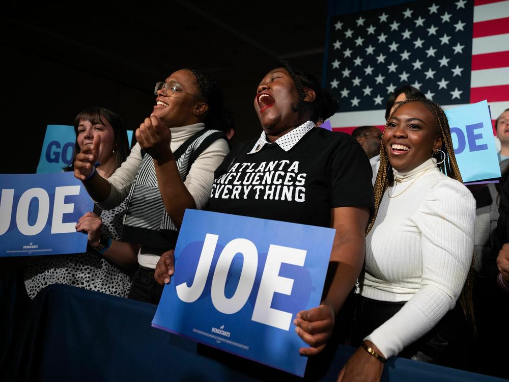 People cheer during the Democratic National Committee 2023 Winter meeting in Philadelphia, Pennsylvania on February 3, 2023.