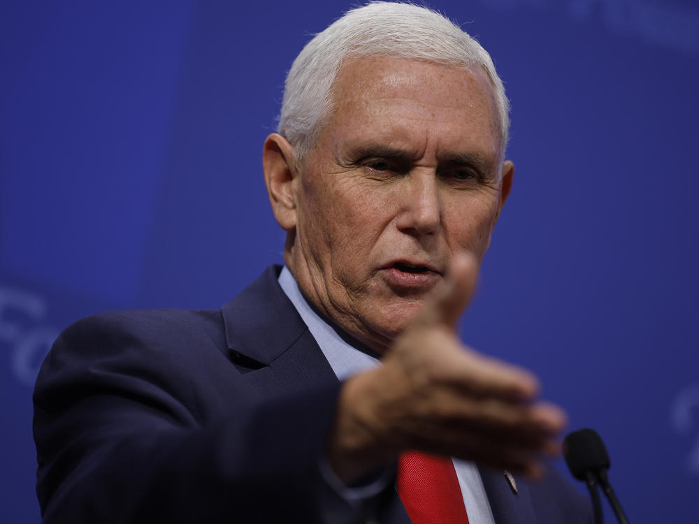 Former Vice President Mike Pence speaks during an event at the Heritage Foundation think tank on Oct. 19, 2022, in Washington, D.C.