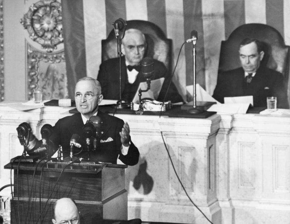 President Truman appeared before a joint session of the new Republican-controlled Congress.
