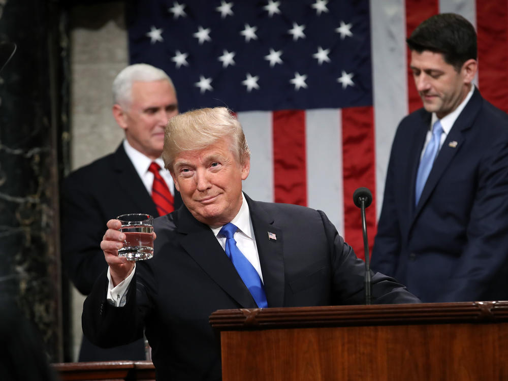 President Donald Trump delivers the State of the Union address on Jan. 30, 2018.