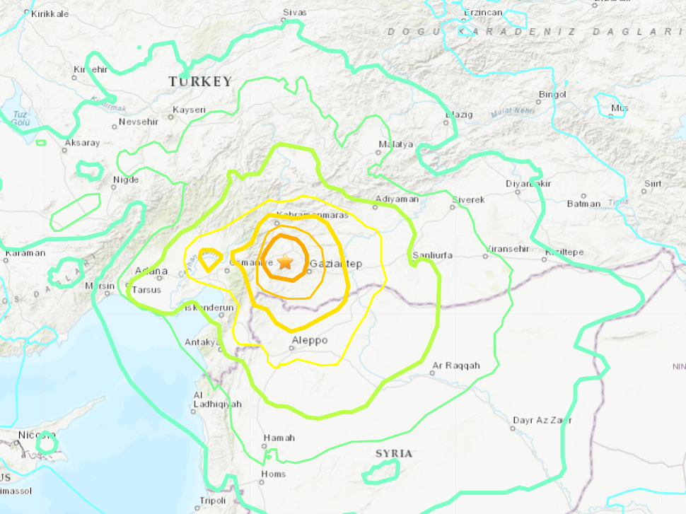 A USGS map shows where the earthquake struck.