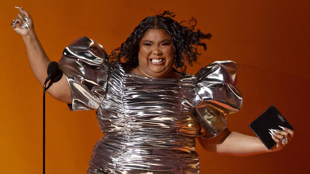 Lizzo celebrates her win of Record Of The Year for 