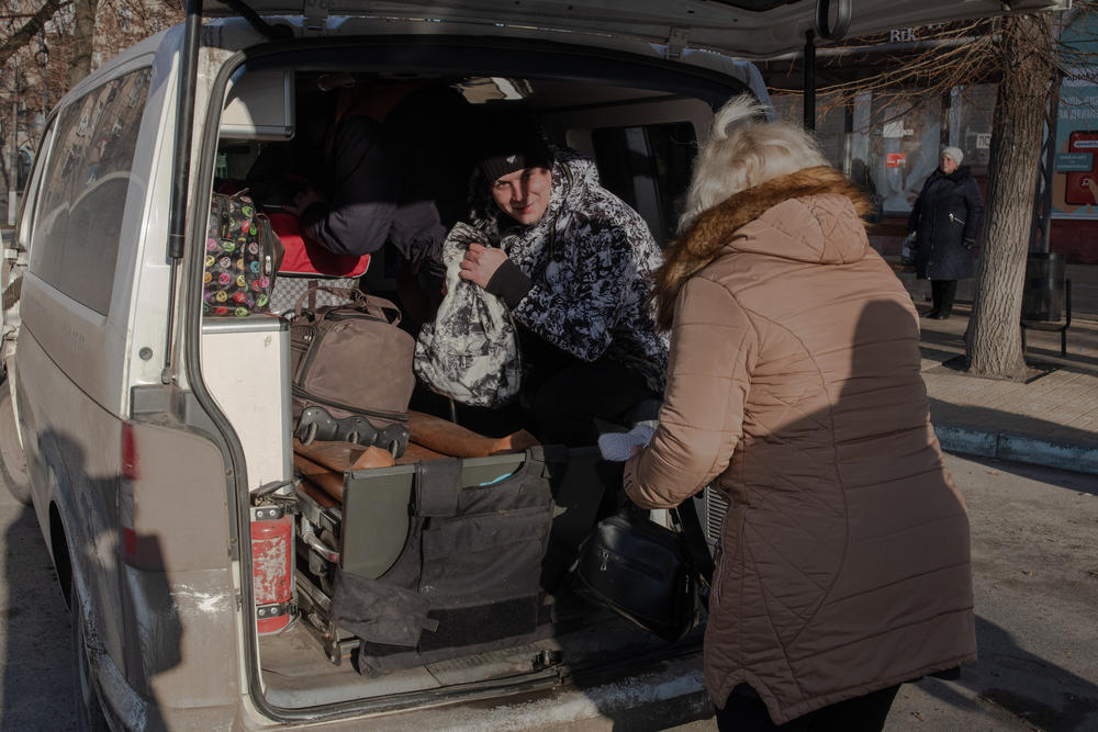 Vlad begins his round of evacuations picking up civilians in Druzhkivka.