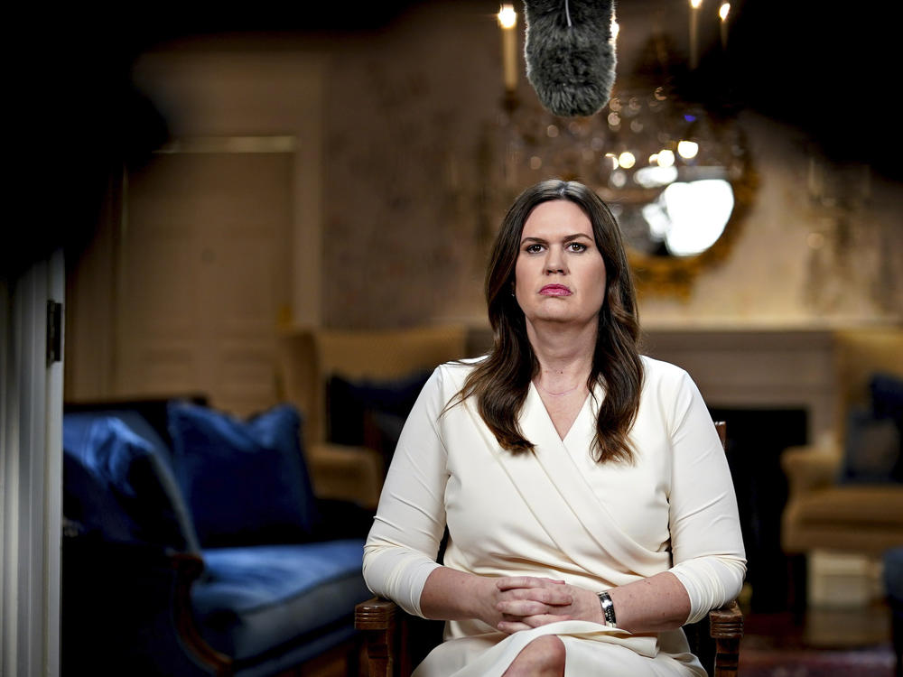 Gov. Sarah Huckabee Sanders, R-Ark., waits to deliver the Republican response to President Biden's State of the Union address, Tuesday, Feb. 7, 2023, in Little Rock, Ark.