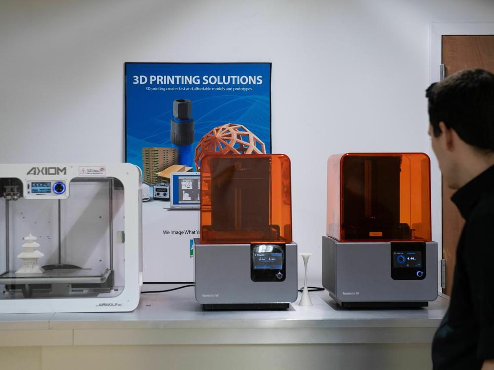 Different types of 3D printers are seen at ABC Imaging in Washington, D.C., on Aug. 1, 2018. These printers are being used to print gun conversion devices, according to gun violence experts.