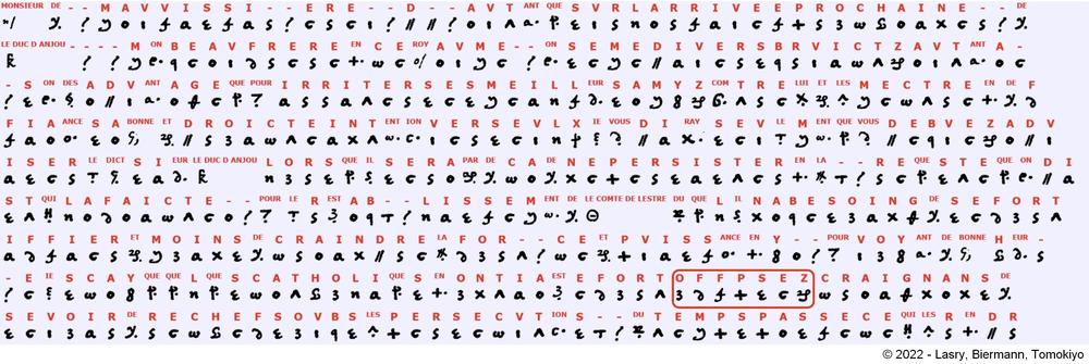 The final decryption of part of one letter, which the codebreakers say highlights an error made by the secretary who enciphered the letter in 1580.