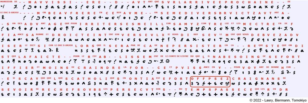 The final decryption of part of one letter, which the codebreakers say highlights an error made by the secretary who enciphered the letter in 1580.