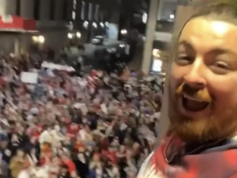 Sean Hagan scaled a pole on Broad Street after the Philadelphia Phillies became the 2022 National League Champions.