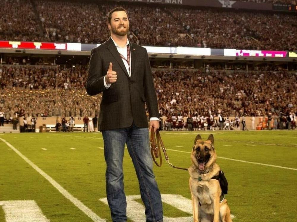 Cole Lyle, alongside his dog, Kaya, advocated for more resources for veterans dealing with PTSD.