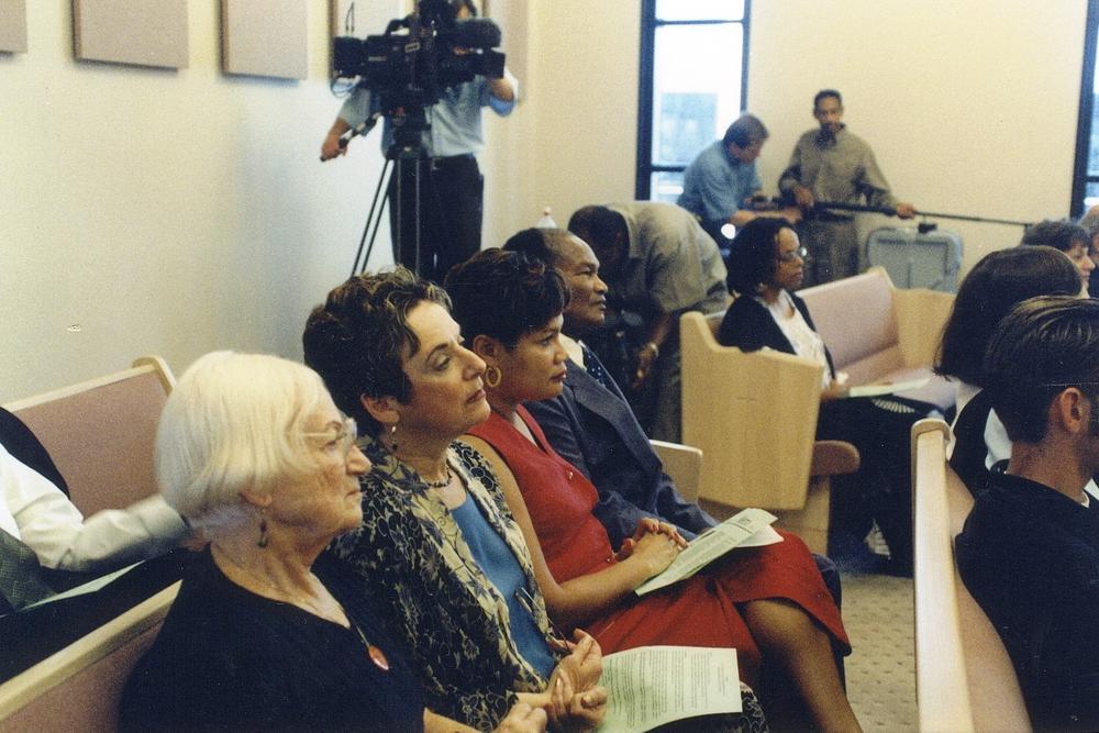 <em></em>Adele Woodson Bailey and her father, Edgar Woodson, at the ceremony.