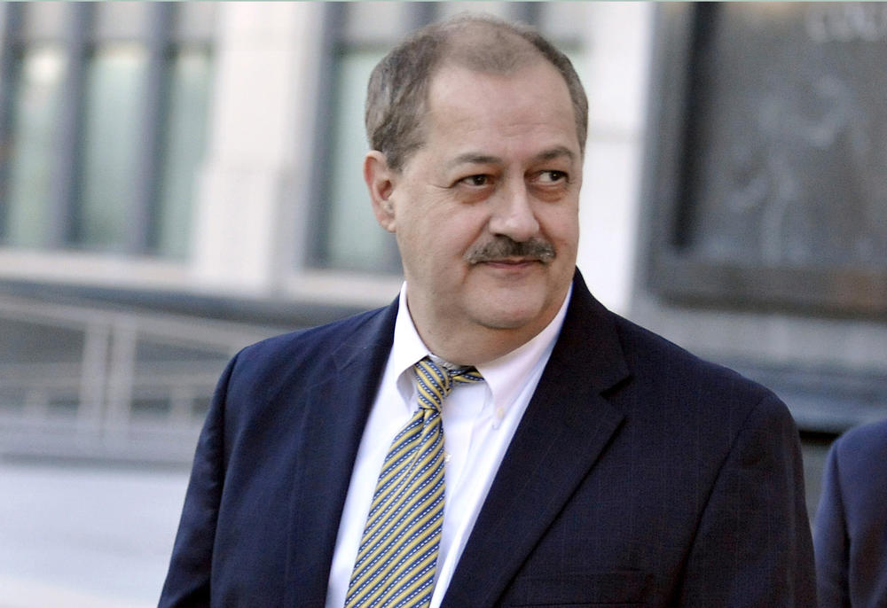 Coal magnate Don Blankenship is shown outside a federal courthouse in Charleston, W.Va., after his 2015 trial for violating mine safety standards. His former political adviser sits on the state board overseeing the station.