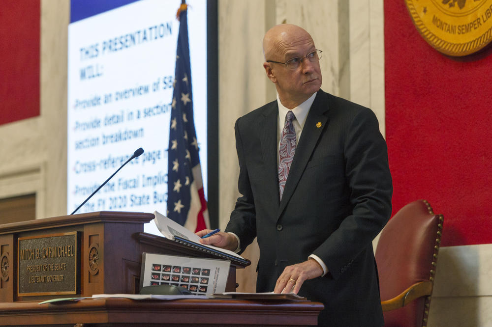 West Virginia Senate President Craig Blair, shown at the state Capitol in Charleston in 2019, has accused the Justice administration of violating the station's journalistic independence.