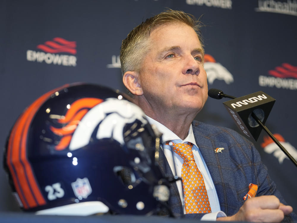 Sean Payton is introduced as the new head coach of the Denver Broncos during a news conference this week.