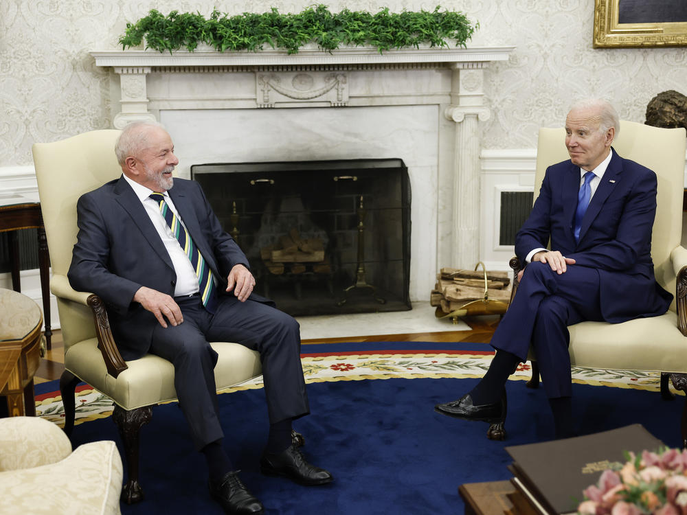 President Joe Biden and Brazil President Luiz Inácio Lula da Silva in the Oval Office of the White House.