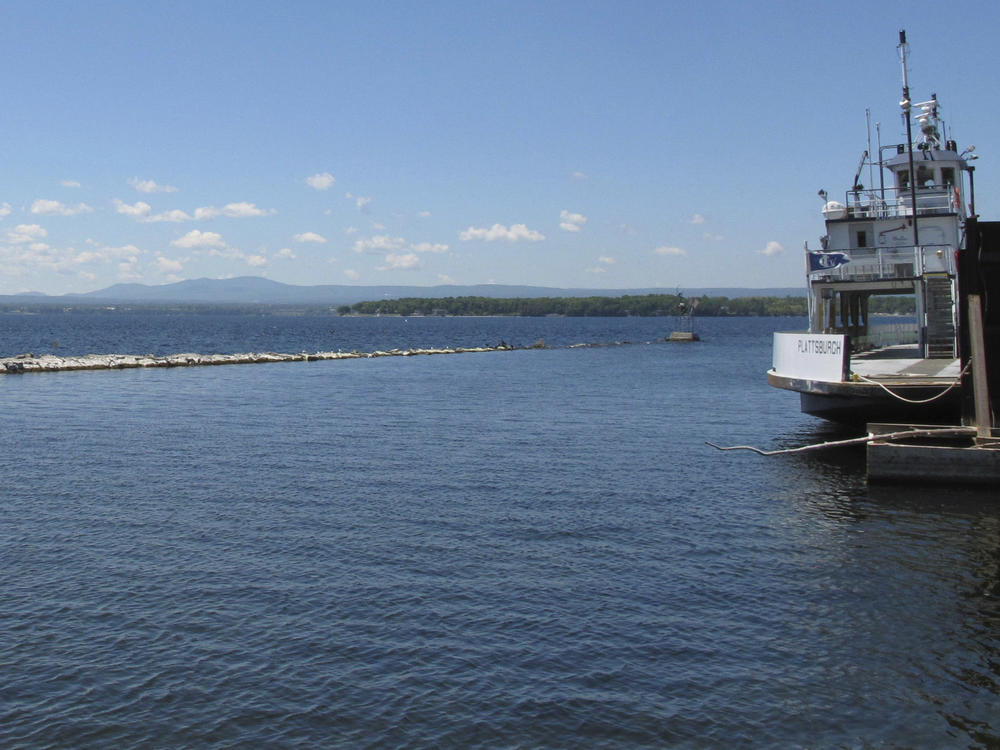 This Friday, June, 15, 2018 photo shows Lake Champlain from the ferry landing in Grand Isle, Vt.