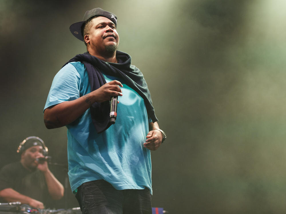 David Jolicoeur — also known as Trugoy the Dove and Plug Two — performs with De La Soul in Chelmsford, England in 2015.