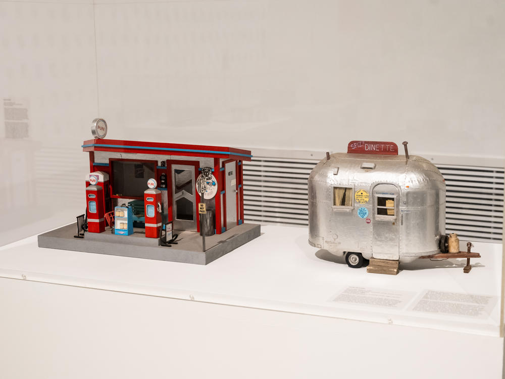 Two of artist Dean Gillespie's miniatures in the traveling visual arts exhibition <em>Marking Time</em>, which examines mass incarceration.