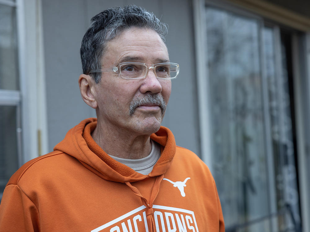 Jimmy Dee Stout outside his brother's home in Round Rock, Texas. Stout had served about half of his 15-year sentence for a drug conviction when he was diagnosed with stage 4 lung cancer last year.