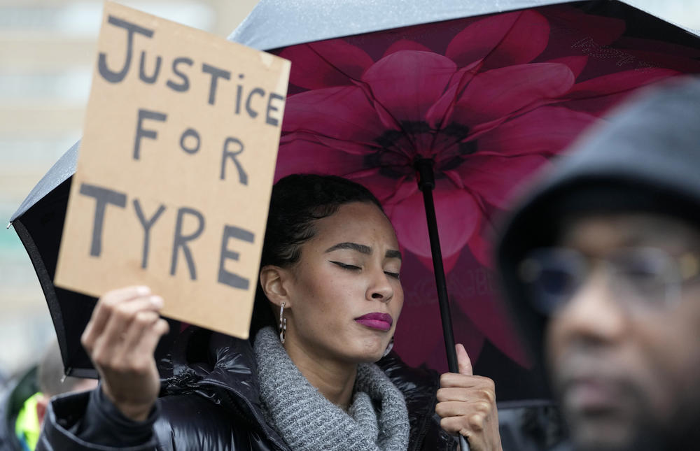 Protesters march in Memphis last month over the killing of Tyre Nichols, who died Jan. 10, three days after being pulled over and beaten by Memphis police officers.