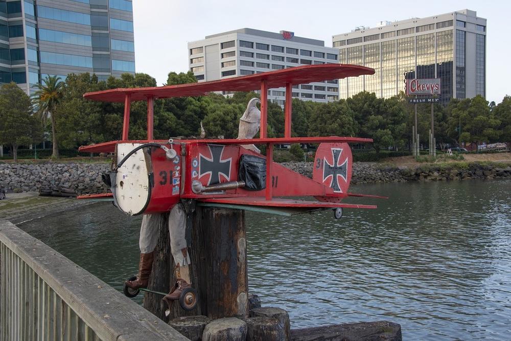 Hoare's Red Baron is among the sculptures to grace the shoreline.