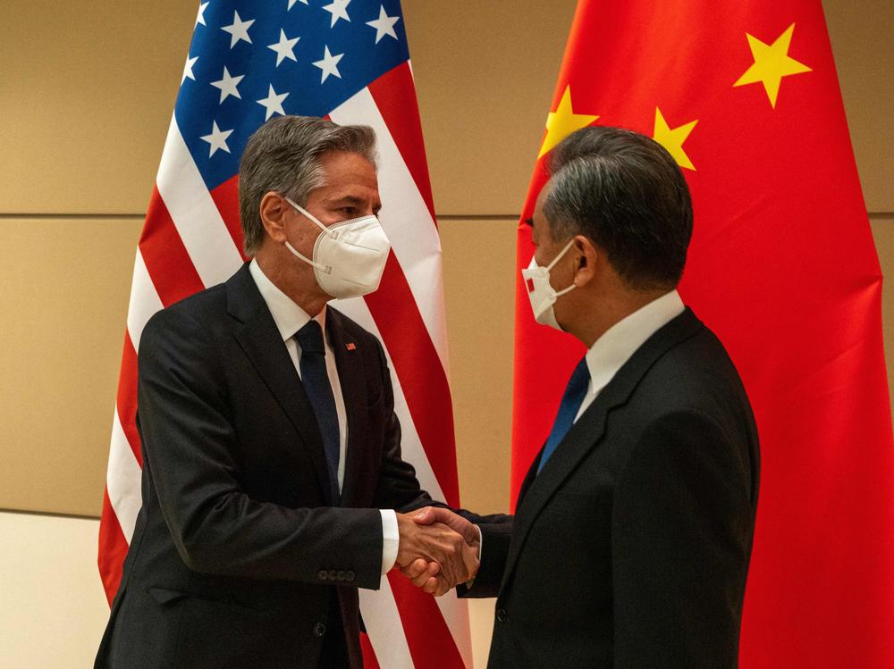 US Secretary of State Antony Blinken meets with Chinese top diplomat Wang Yi in New York City on Sept. 23, 2022.