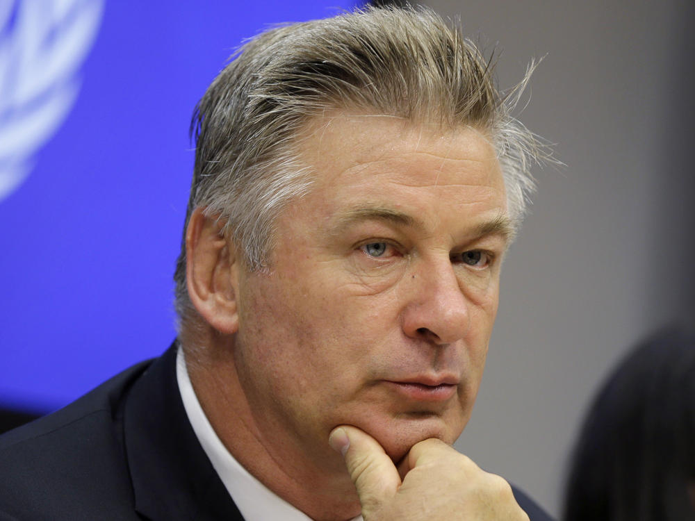 During rehearsals on the set of <em>Rust </em>in October 2021, actor Alec Baldwin, here pictured in 2015, fired a gun with a live round, killing cinematographer Halyna Hutchins. He now faces involuntary manslaughter charges.