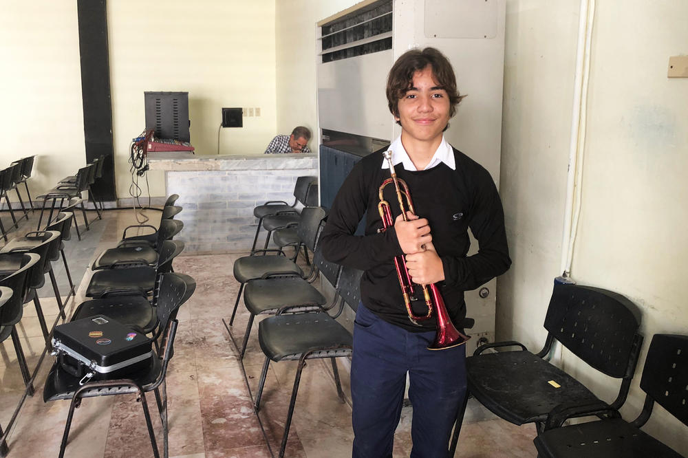 14-year-old Juan Licor Doreste is a big jazz fan and welcomes the opportunity to play with musicians from New Orleans, the birthplace of jazz.