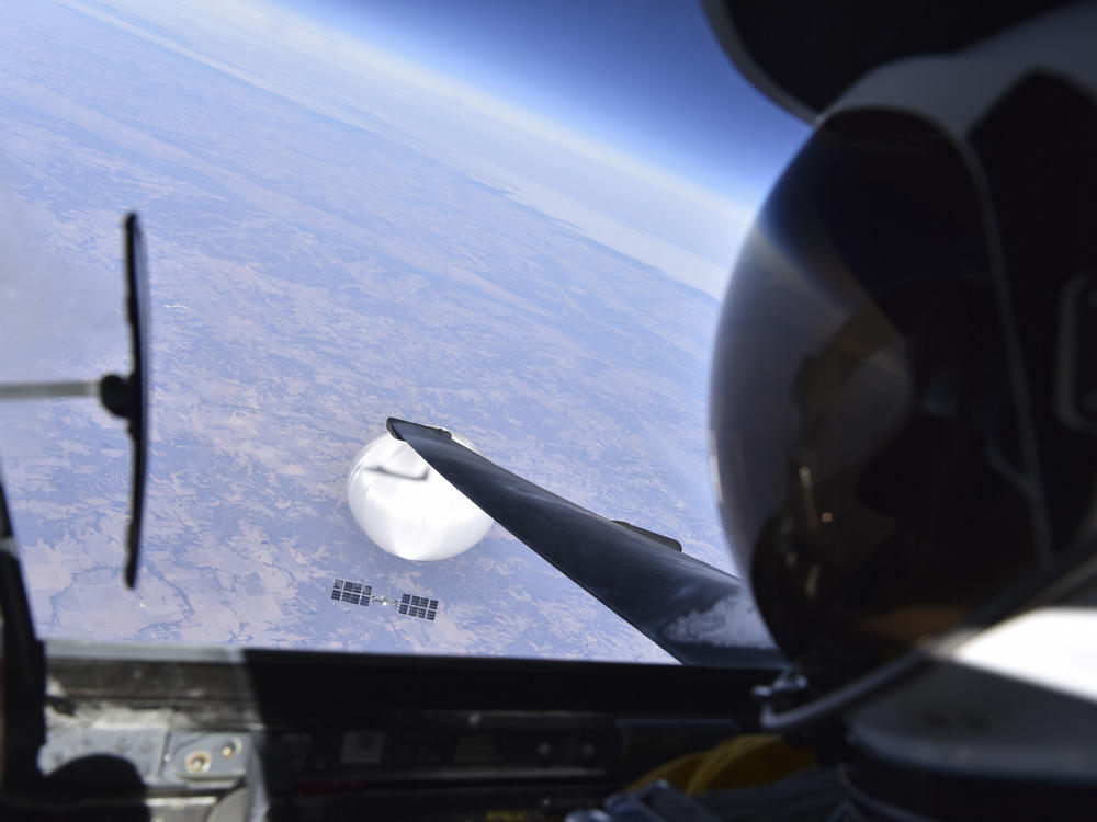 A U.S. Air Force pilot looked down at the suspected Chinese surveillance balloon as it hovered over the Central Continental United States on Feb. 3. The pair was flying over Bellflower, Mo.