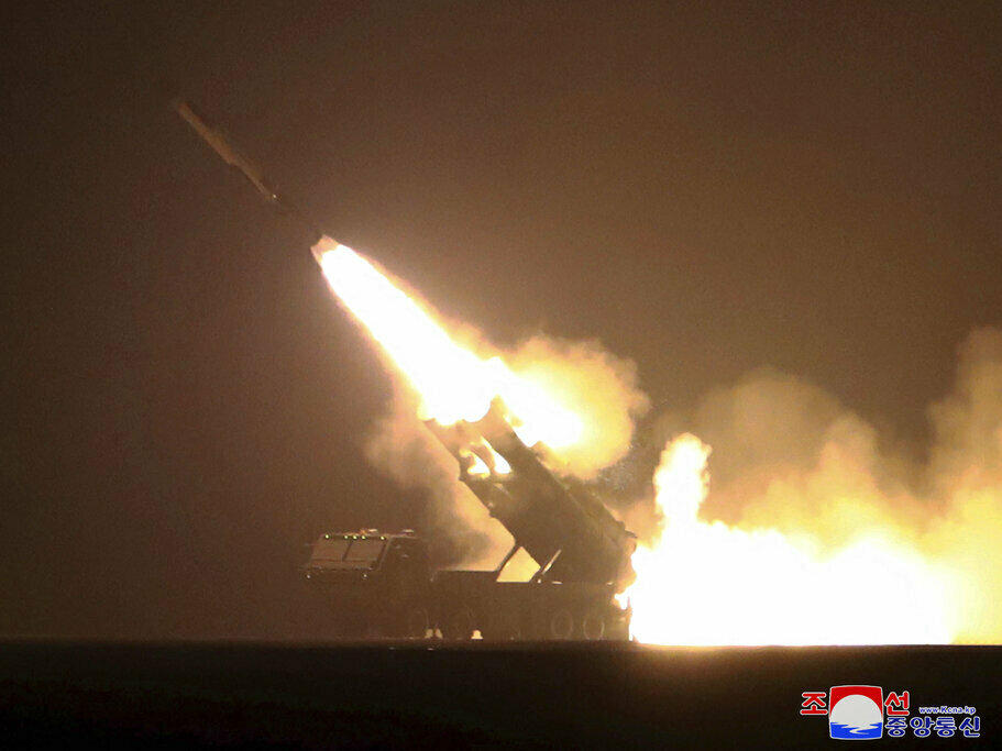 This photo provided by the North Korean government shows what it says is a launching drill of a cruise missile at an undisclosed location in North Korea on early Thursday.