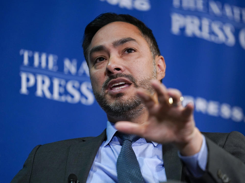 Rep. Joaquin Castro, D-Texas, speaks at the the National Press Club in Washington, D.C., Oct. 5, 2022.