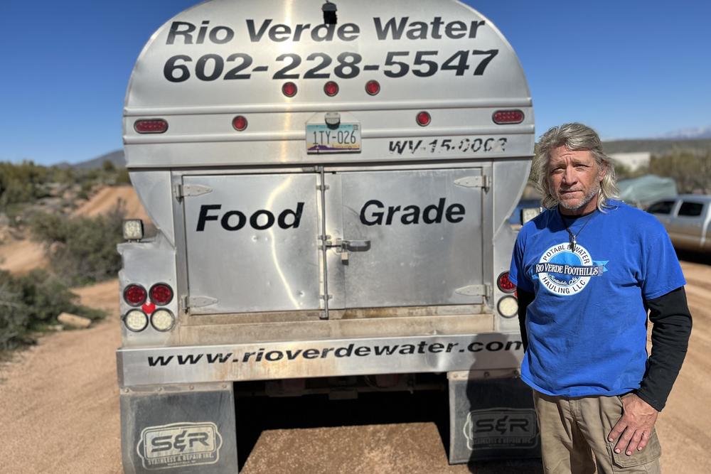 John Hornewer is now driving up to three hours one way just to find water to buy and fill his trucks to deliver to the community of Rio Verde Foothills, which largely ran out of water January first.