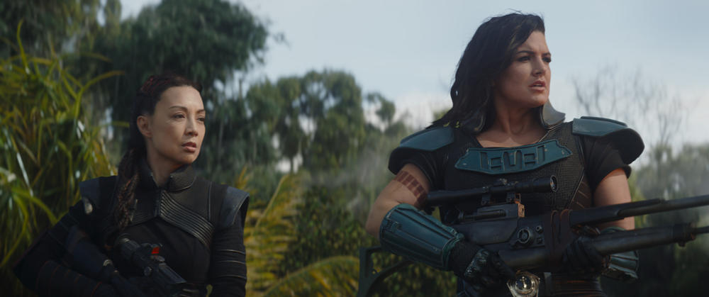 Ming-Na Wen as Fennec Shand and Gina Carano as Cara Dune