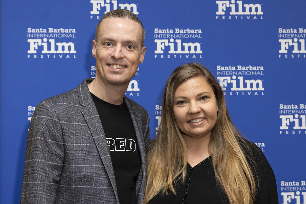 Filmmakers Stephen and Maria Peek attend the world premiere of their film <em>Sextortion: The Hidden Pandemic</em> during the 2022 Santa Barbara International Film Festival.