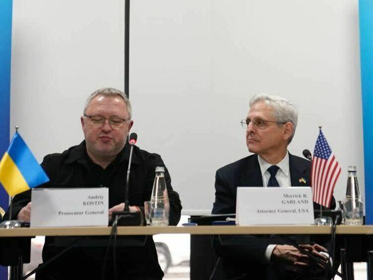 Attorney General Merrick Garland attends the United for Justice International Conference in Lviv, Ukraine on Friday.