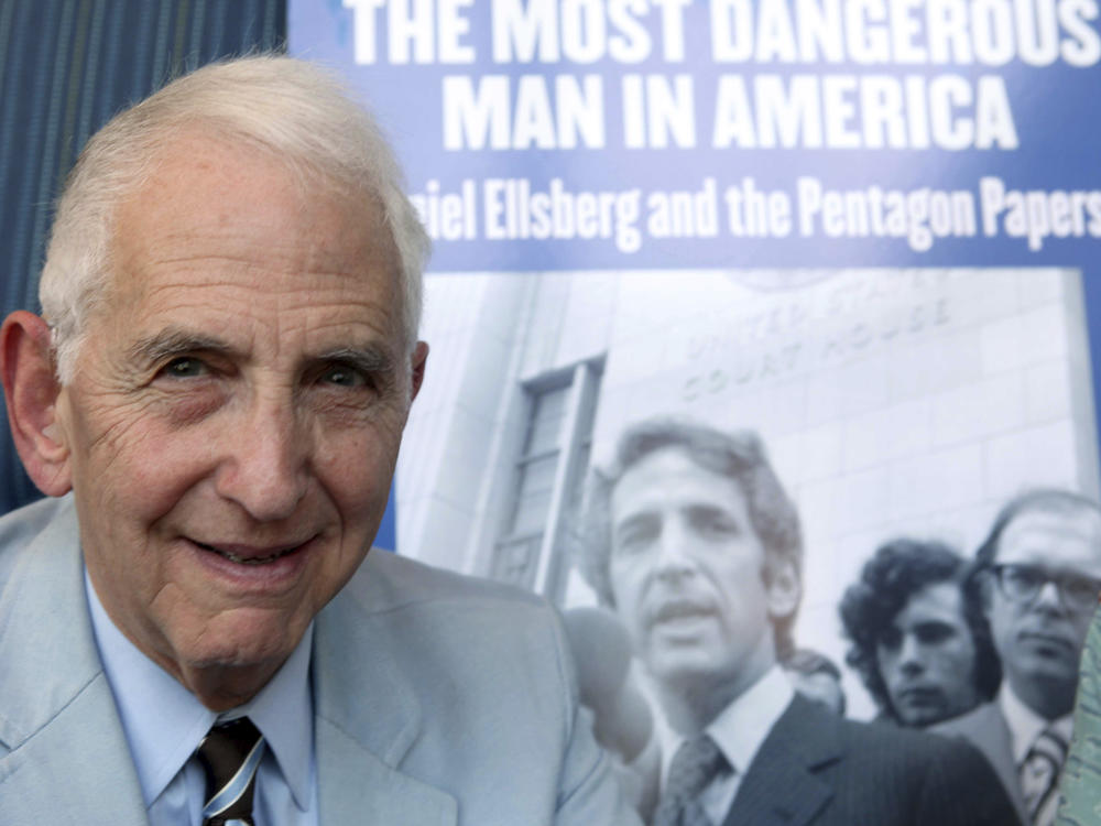 Daniel Ellsberg speaks during an interview in Los Angeles on Sept. 23, 2009. Ellsberg, who copied and leaked documents that revealed secret details of U.S. strategy in the Vietnam War and became known as the Pentagon Papers, has announced he has terminal cancer and months to live.