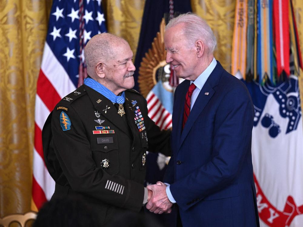 President Joe Biden awards the Medal of Honor to Vietnam War veteran Retired Army Col. Paris Davis at a White House ceremony on Friday morning.