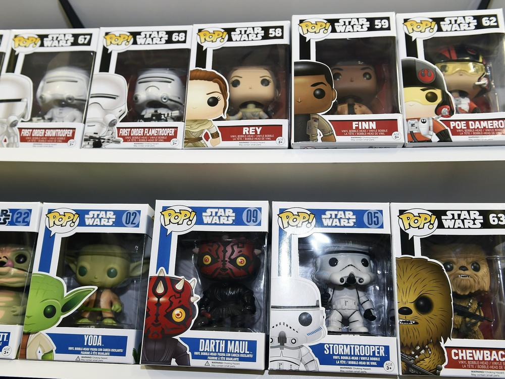 Funko Pop Star Wars action figures line the shelves at Meltdown Comics and Collectibles in Los Angeles in 2015.