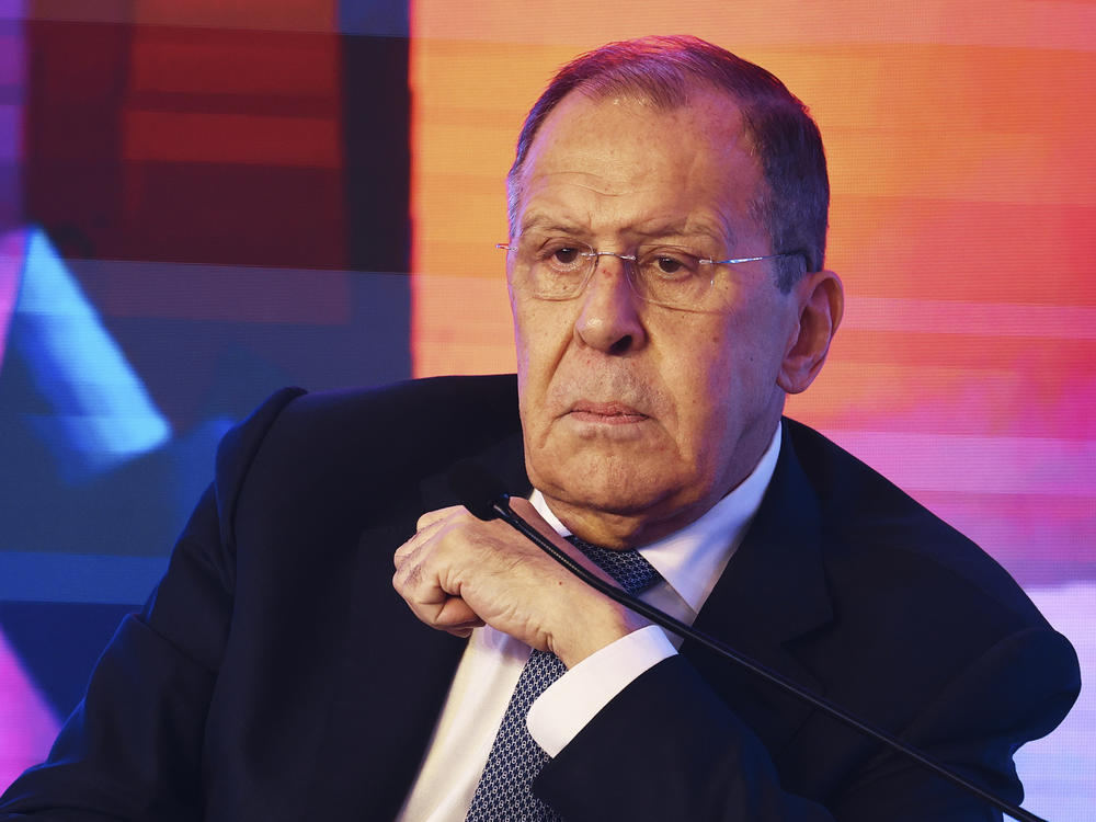 In this handout photo released by Russian Foreign Ministry Press Service, Russian Foreign Minister Sergey Lavrov participates in the Raisina Dialogue conference on the sideline of the G-20 foreign ministers meeting in New Delhi on Friday.