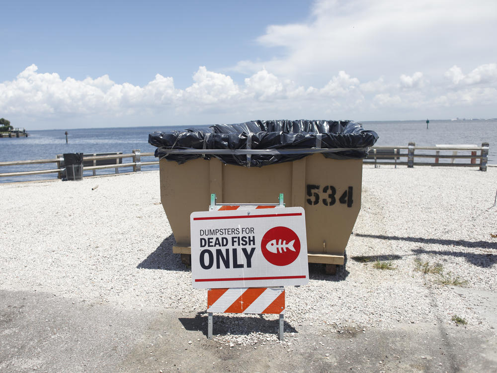 A sign is posted for depositing dead marine life from the 