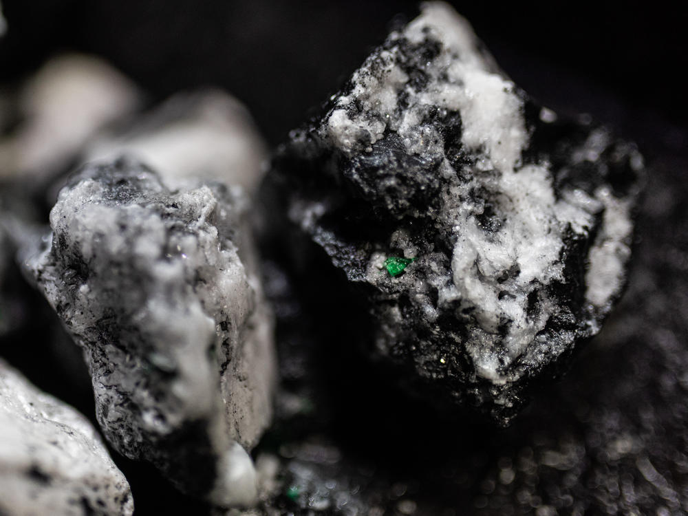 Rocks retrieved from a mine in Muzo, Colombia, show some of what makes the country the biggest producer of high-value emeralds.