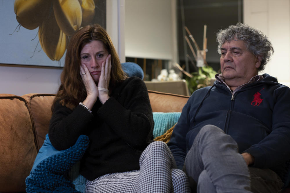 Silene (left) and Rob Fredriksz talk about their son Bryce and his girlfriend, Daisy, who were among the 298 people killed when the the MH17 flight was shot down by a missile in 2014, at their house in Rotterdam, Netherlands, in 2020.