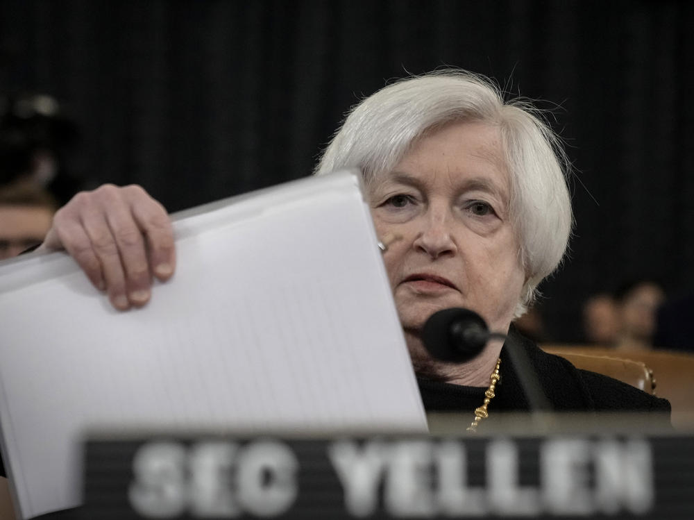 U.S. Treasury Secretary Janet Yellen takes her seat for a House Ways and Means Committee hearing on Capitol Hill in Washington, D.C., on March 10. On Sunday, the Treasury Department and other financial regulators including the Federal Reserve, announced emergency measures to protect depositors at Silicon Valley Bank and Signature Bank.