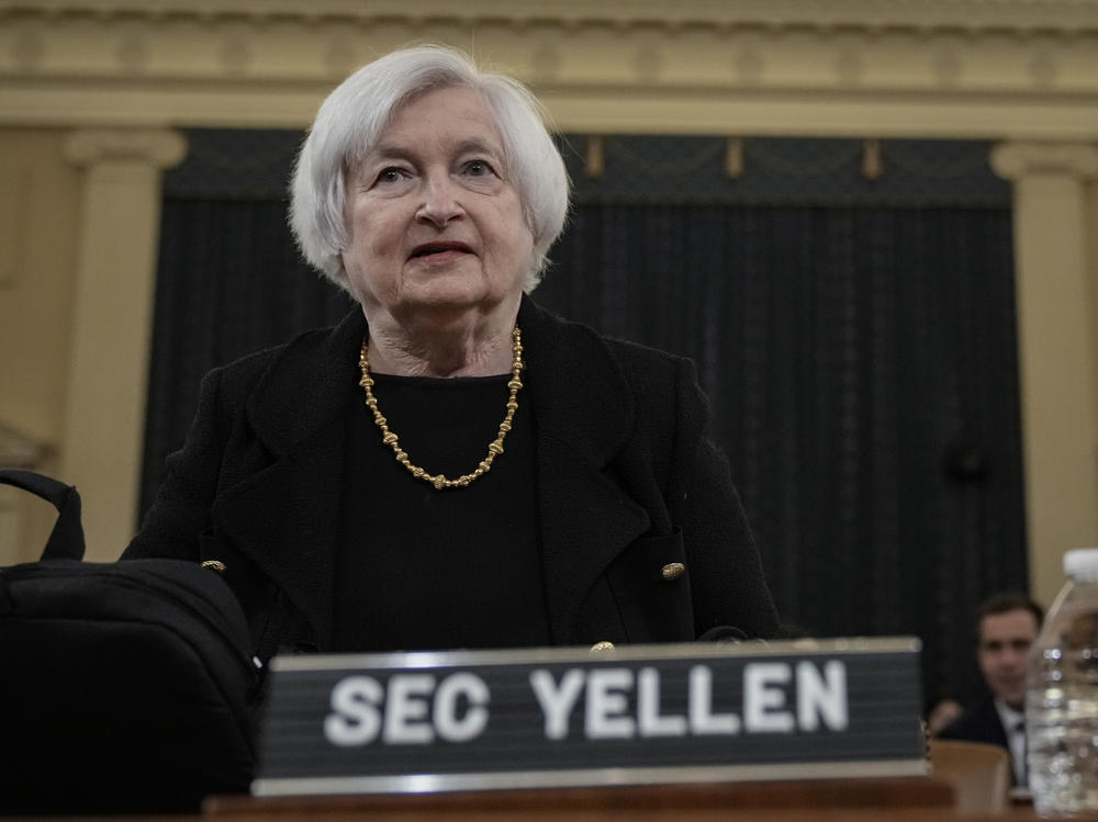 Treasury Secretary Janet Yellen arrives for a hearing on Capitol Hill on March 10. On Sunday, Yellen said the government wouldn't bail out Silicon Valley Bank.